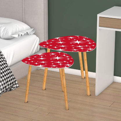 Atomic Starburst Red Mid Century Modern Kitschy Nesting Tables - Mid Century Modern Gal