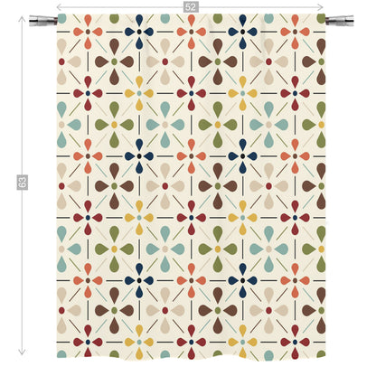 Mid Mod Scandinavian Flower Retro Curtain, Single Panel - Mid Century Modern Gal