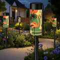 Retro Flamingo Garden Outdoor Solar Lights, Tropical Garden Breeze MCM Modern Pathway Lighting