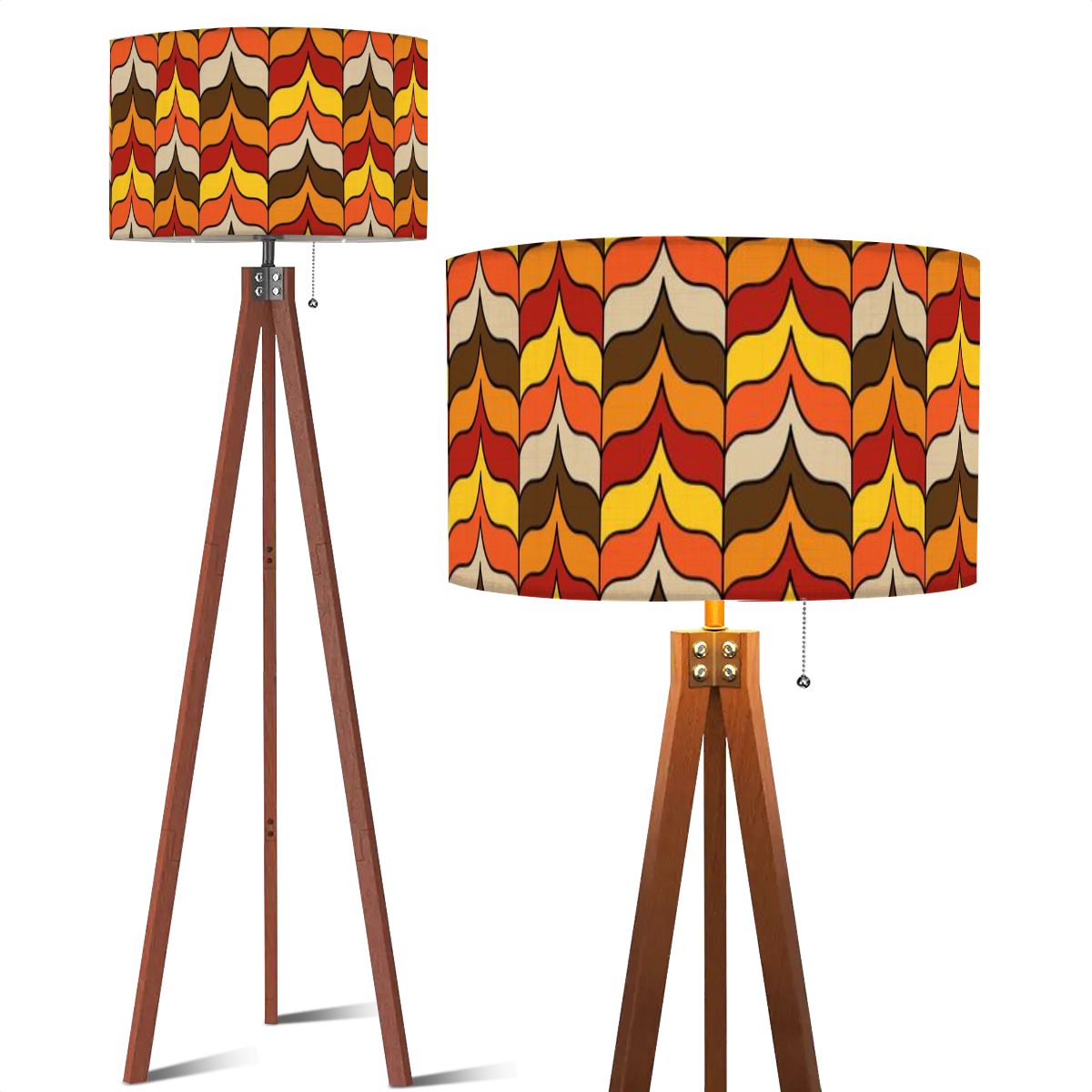 Retro Scandinavian Mid Mod Groovy 70s Tripod Floor Lamp - Mid Century Modern Gal