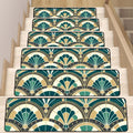 Art Deco Peacock Inspired Non Slip Carpet for Stairs Treads