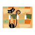 Mid Century Modern Geometric Designed Kitschy Atomic Cat Modern Switch Cover 3-Gang 3 Toggle - Mid Century Modern Gal