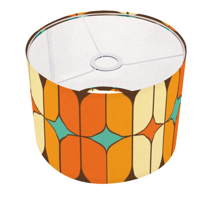 Mid Century Modern Orange, Teal Geometric Designed Mod Lamp SHADE ONLY - For Arc Floor Lamps Only - Mid Century Modern Gal