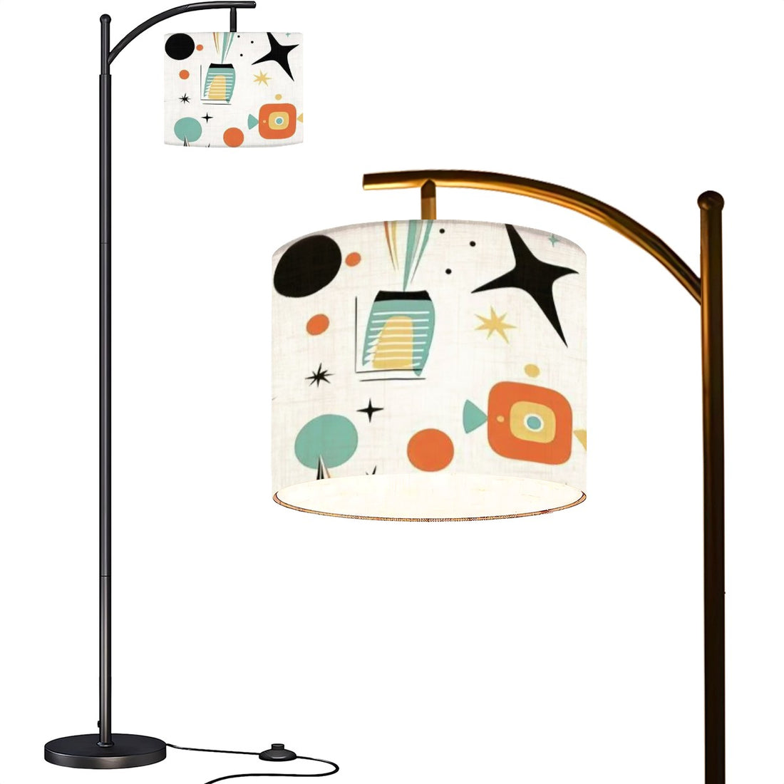 Mid Century Modern Arc Floor Lamp, Sputnik MCM Design