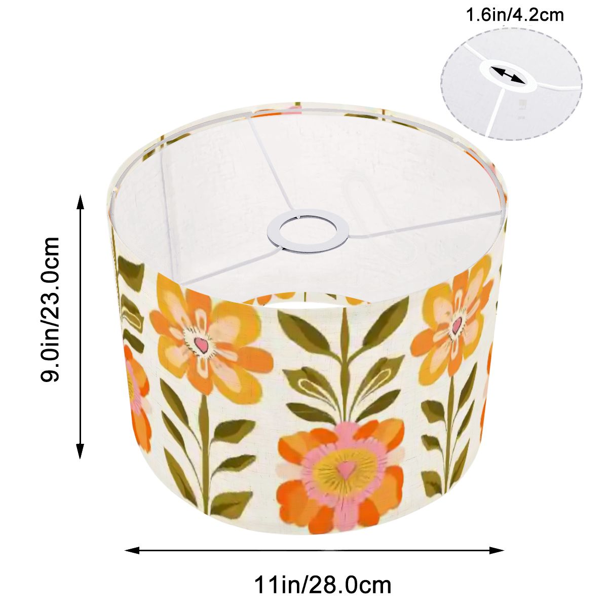 Modern Danish Scandinavian Floral Designed Mid Century Modern Lamp SHADE ONLY - For Arc Floor Lamps Only - Mid Century Modern Gal