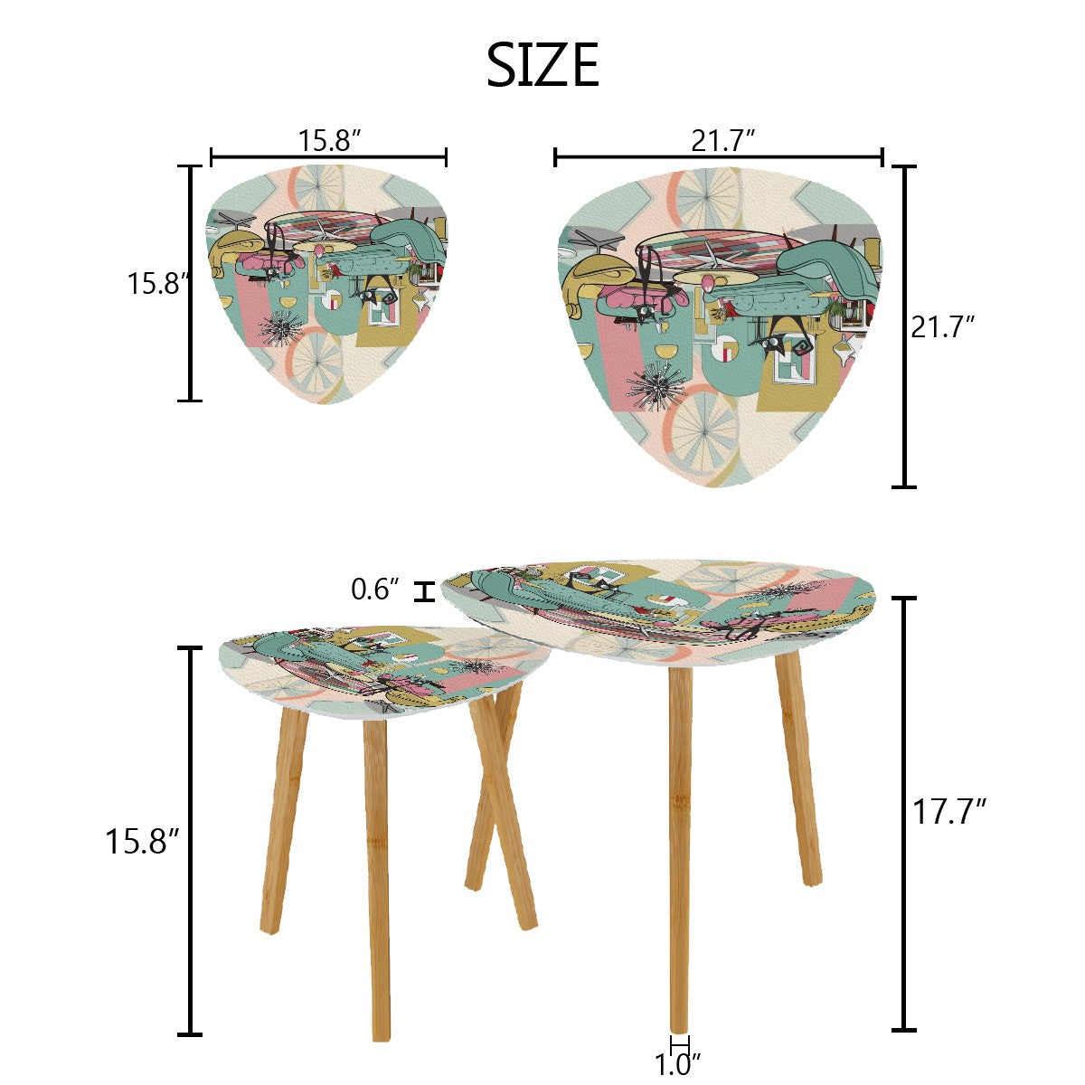 Atomic Retro Cats, Kitschy Mod Nesting Tables - Mid Century Modern Gal