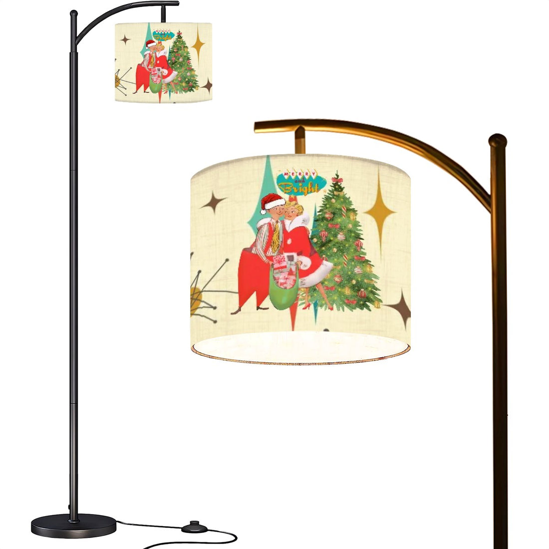 Christmas Retro Kitsch Vintage Inspired Arc Floor Lamp Shade