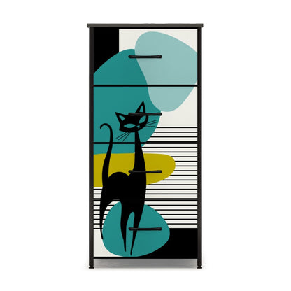 Mid Century Modern Atomic Cat Amoeba Designed Retro 4-Drawer Dresser - Mid Century Modern Gal