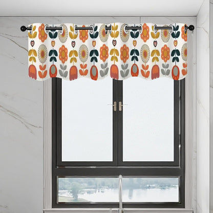 Mid Mod Scandinavian Designed Floral Curtain Valances - Mid Century Modern Gal