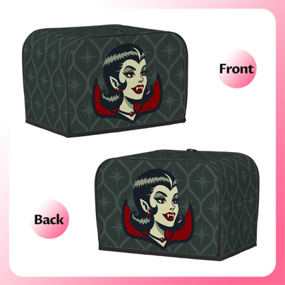 Vampire Dracula Girl Halloween Goth Horror Buff MCM Green 2 Slice Toaster Cover - Mid Century Modern Gal