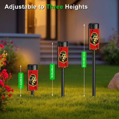 Vampire Dracula Girl Halloween Goth Horror Buff MCM Outdoor Solar Lights - Mid Century Modern Gal