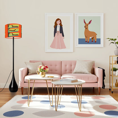 Doxie Dog Mid Century Modern Orange Quirky Fun Kitschy Teardrop Shaped Floor Lamp - Mid Century Modern Gal