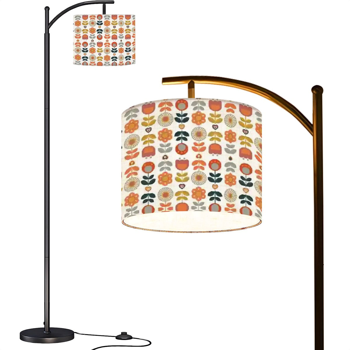 Mid Century Modern Scandinavian Flower Mod Retro Arc Floor Lamp - Mid Century Modern Gal