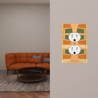 Mid Century Modern Geometric Retro Switch Cover 1-Gang 1 Duplex - Mid Century Modern Gal