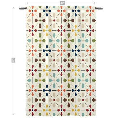 Mid Mod Scandinavian Flower Retro Curtain, Single Panel - Mid Century Modern Gal