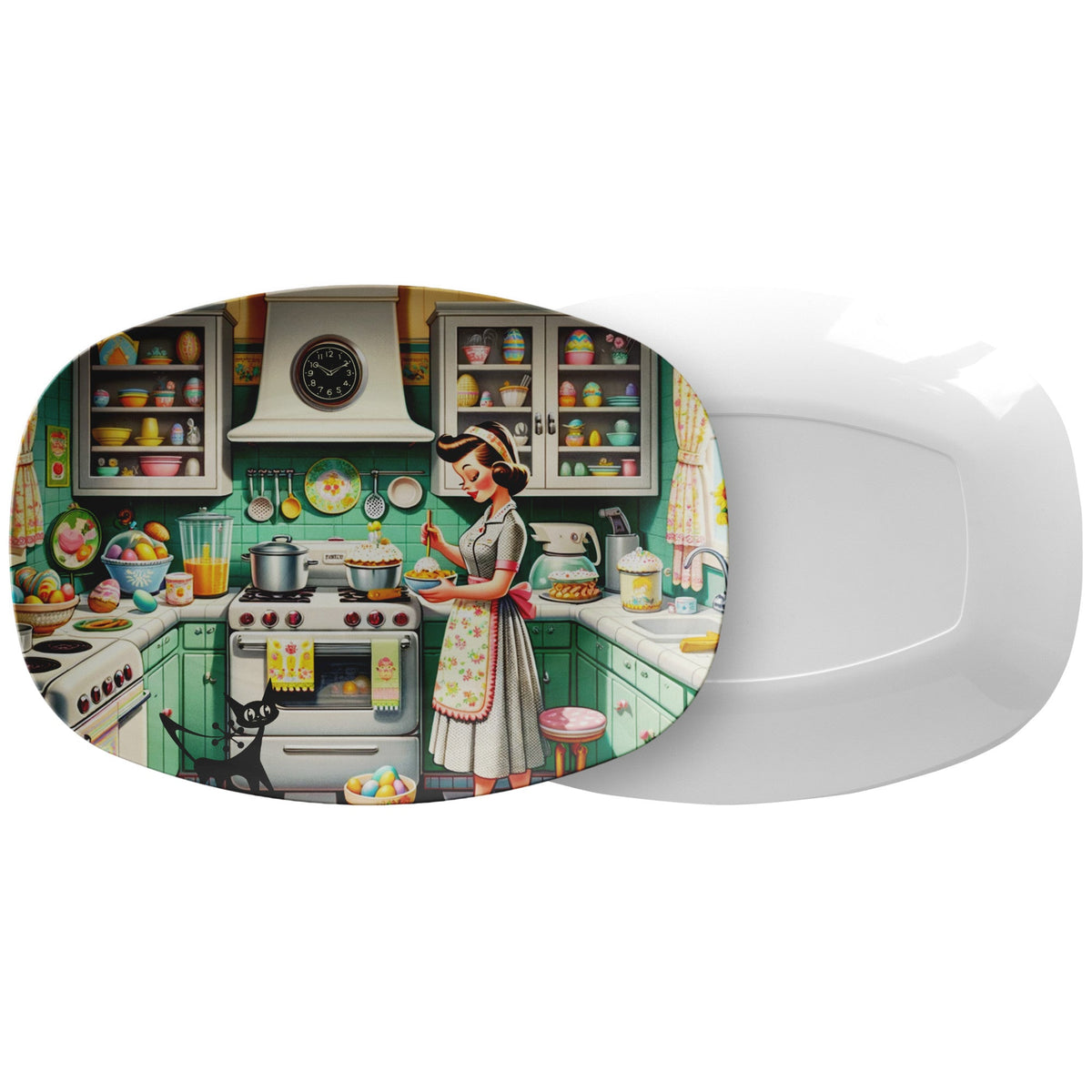 1950s Kitschy Easter Platter, Easter Egg, Mid Century Modern Party Platter Kitchenware default