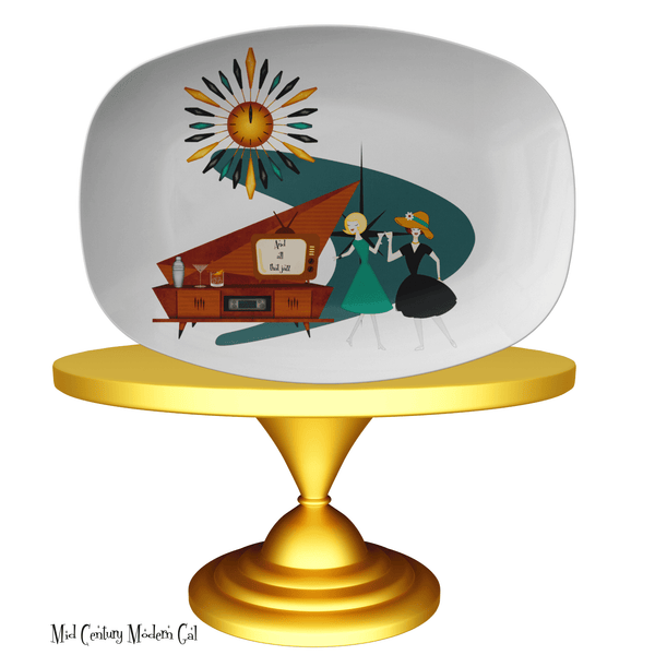 50s Mid Century Modern Party Platter, Jazzy Snazzy Lesbian Couple Gift, Bestie Gift