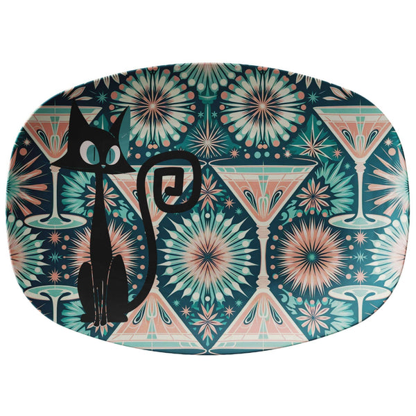 Atomic Cat, Martini, Cosmo, Mid Century Modern Party Platter