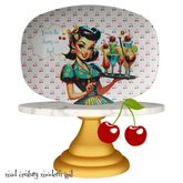 Kitschy Love, Friendship Mid Century Modern Cocktail, Party Platter, Adorned in 50s Theme Cherries Kitchenware default