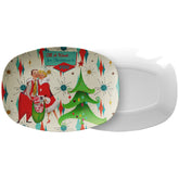 Mid Century Modern Christmas Party Platter, Franciscan Starburst, 50&