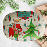 Mid Century Modern Christmas Party Platter, Franciscan Starburst, 50&