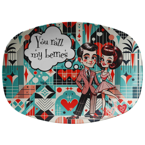 Nostalgic 50s Kitschy Love Mid Century Modern Party Platter