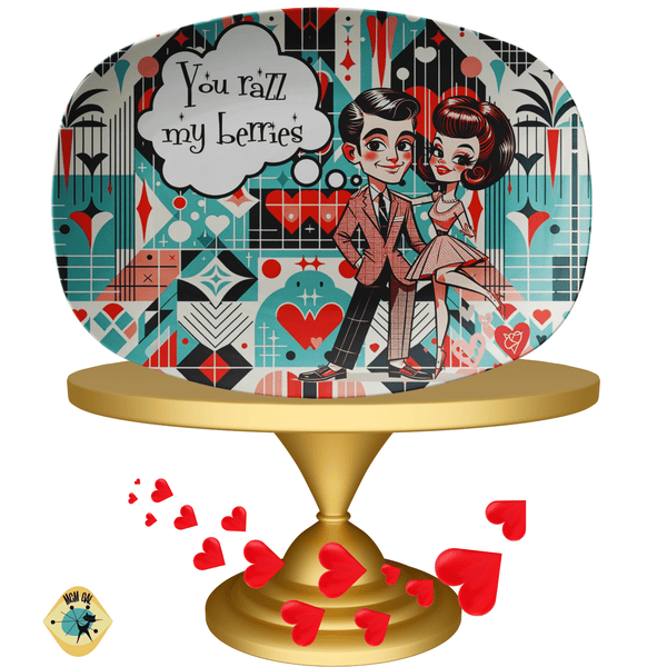 Nostalgic 50s Kitschy Love Mid Century Modern Party Platter
