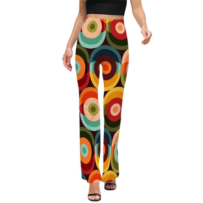 Retro Style Groovy Mid Mod Space Orbs Flared Pants - Mid Century Modern Gal