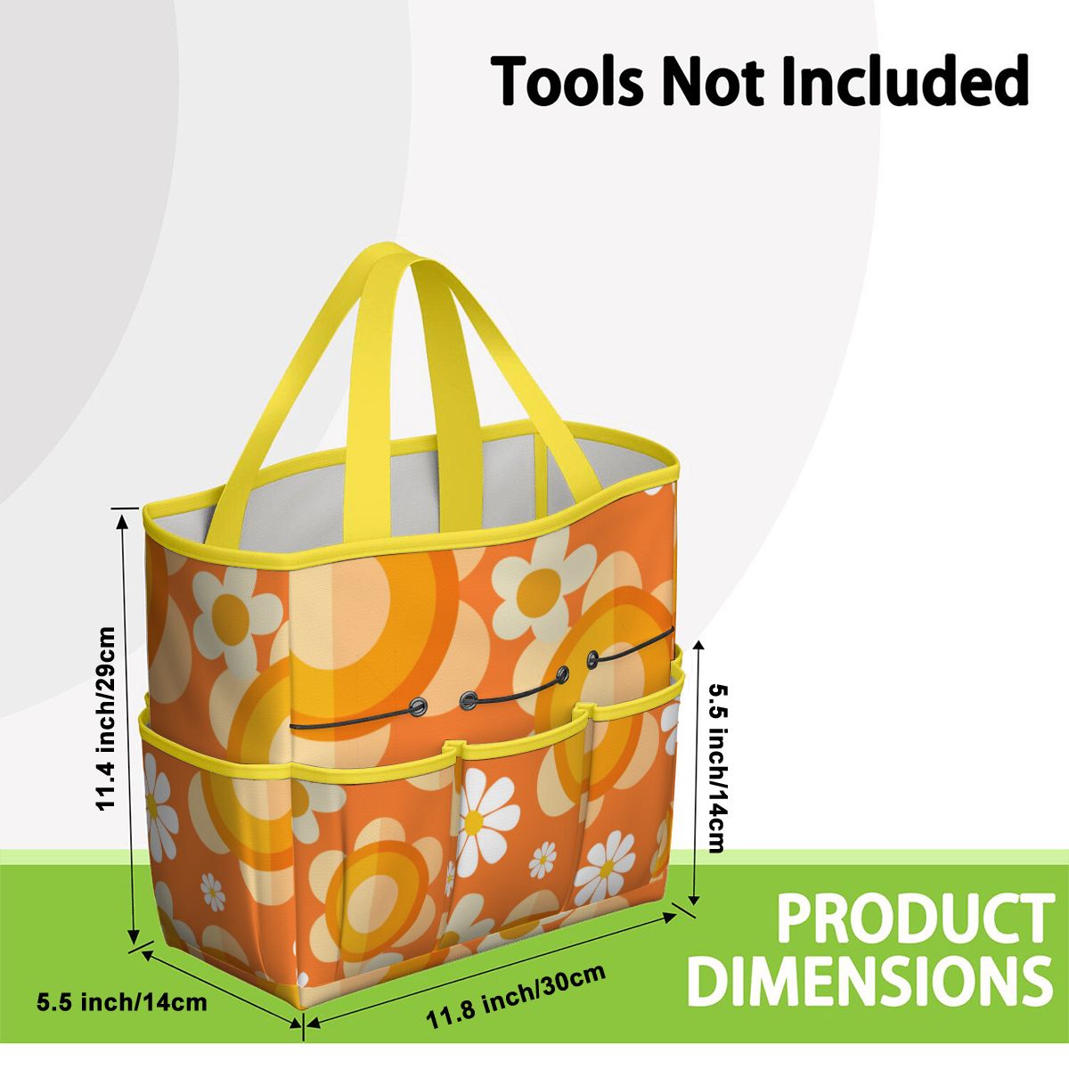 Flower Power Orange Groovy Mod Garden Tool Bag