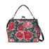 Modern Chinoiserie Royal Blue, Pink Red Floral Kisslock Crossbody Purse - Mid Century Modern Gal