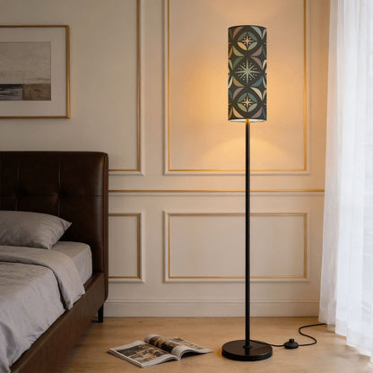 Mid Century Modern Elegant Gray Geometric Starburst Slim Floor Lamp - Mid Century Modern Gal