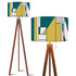 Mid Century Modern Bauhaus Green, Teal Geometric Designed Mod Tripod Floor Lamp - Mid Century Modern Gal