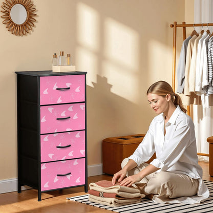 Atomic Boomerang and Starbursts Mid Mod Pink Retro 4-Drawer Dresser - Mid Century Modern Gal