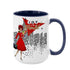 Mid Century Modern Christmas Joy To The World Mod Gal Cityscape Holiday Mug - Mid Century Modern Gal