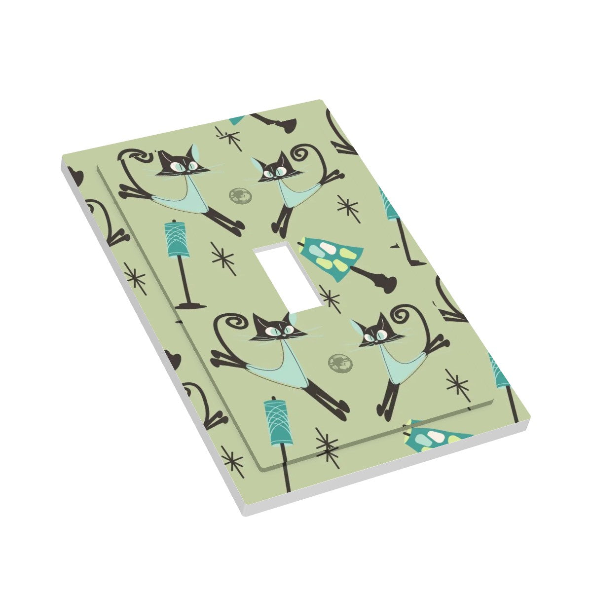 Atomic Kitty Cats, Mid Century Modern Switch Cover 1-Gang 1 Toggle - Mid Century Modern Gal