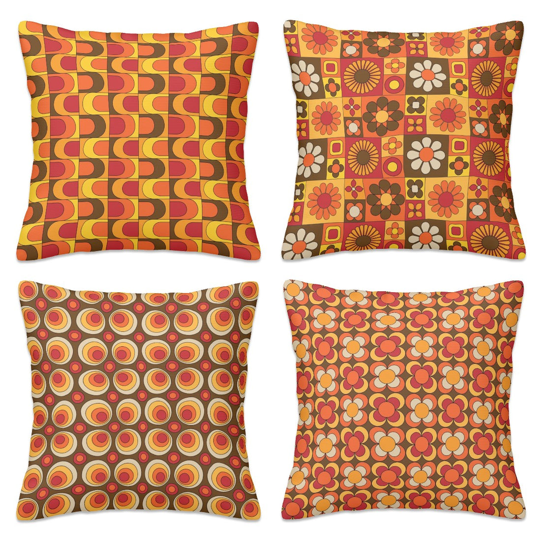 Mid Mod Retro 70s Groovy Designed Mod Pillow Covers ONLY - Mid Century Modern Gal