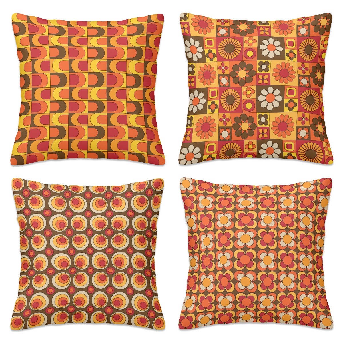 Mid Mod Retro 70s Groovy Designed Mod Pillow Covers ONLY - Mid Century Modern Gal