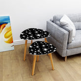 Atomic Starburst Black White Mid Century Modern Nesting Tables - Mid Century Modern Gal