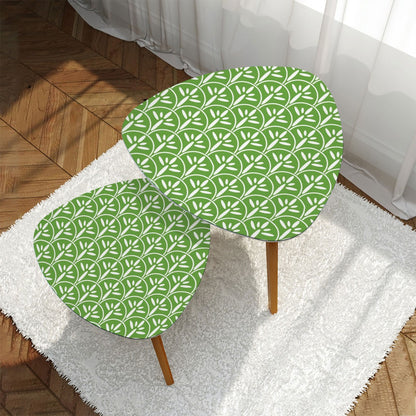 Mid Century Modern Nesting Tables Green Grass And White | Stylish Art Deco MCM End Tables - Mid Century Modern Gal