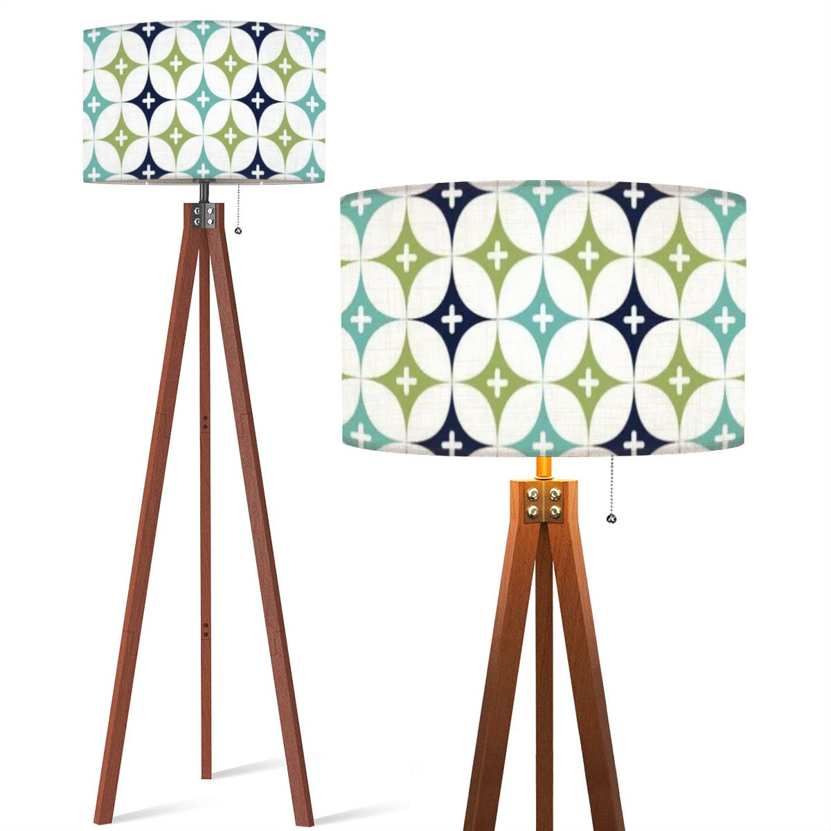 Atomic 50s Mid Century Modern Blue, Green, Aqua Mod Tripod Floor Lamp - Mid Century Modern Gal