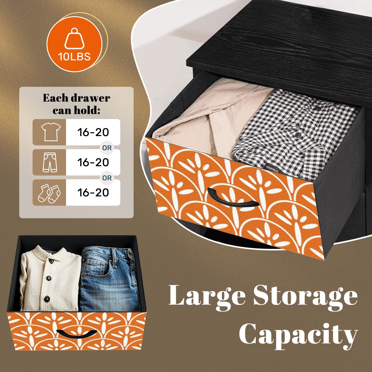 Mid Century Modern Stylish Art Deco Orange and White MCM 4-Drawer Dresser - Mid Century Modern Gal