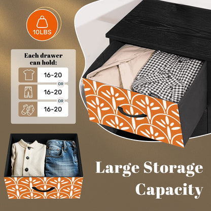 Mid Century Modern Stylish Art Deco Orange and White MCM 4-Drawer Dresser - Mid Century Modern Gal