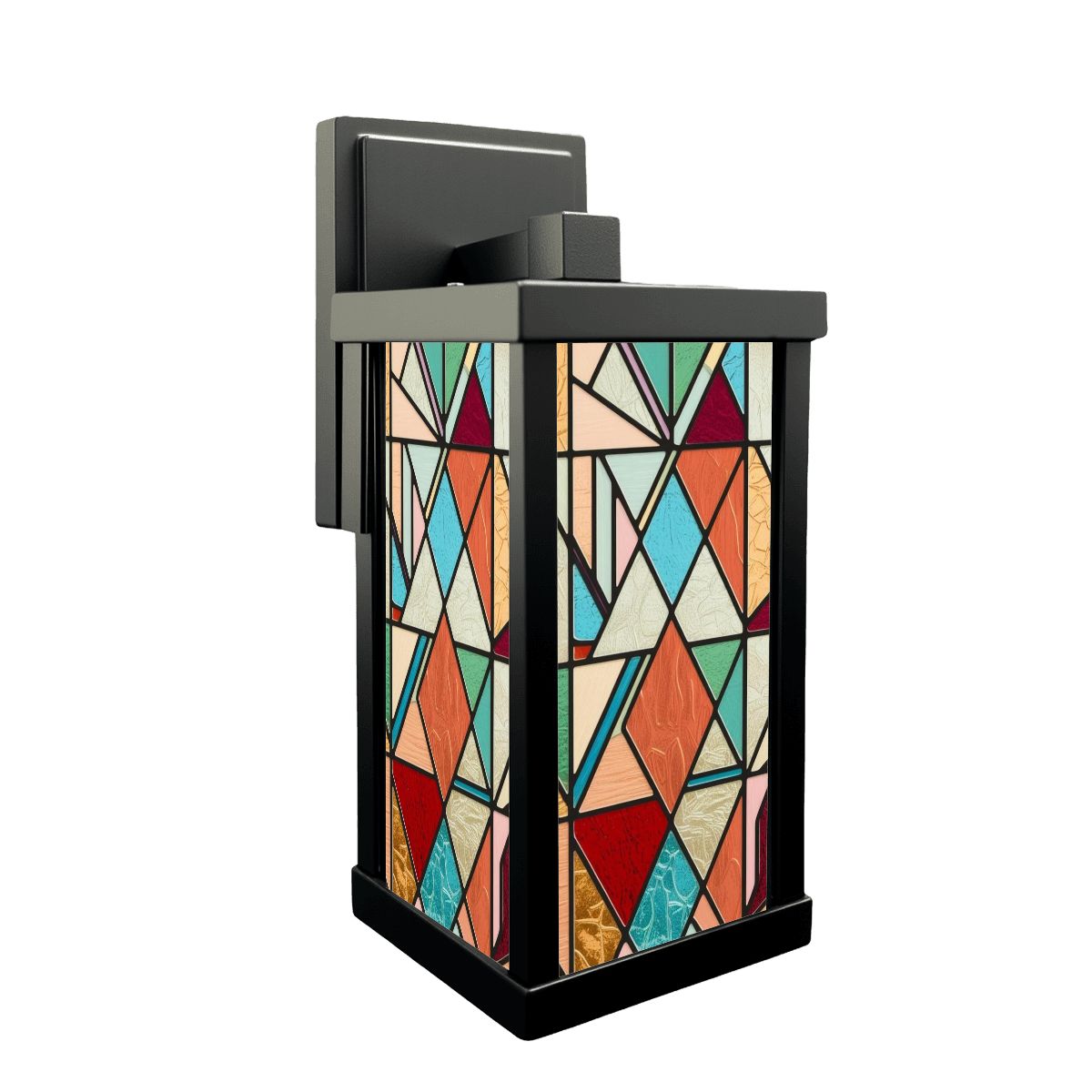 Faux Stained Glass Modern Patio Wall Light - Mid Century Modern Gal