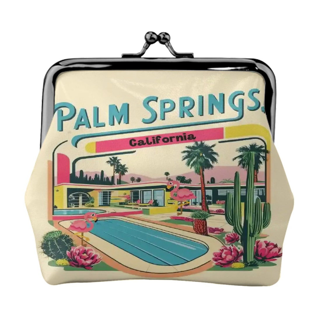 Palm Springs California Mid Century Modern Coin Purse – Retro Kitsch Accessory for Vintage Style Lovers - Mid Century Modern Gal