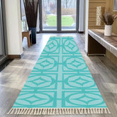 Mid Century Modern 50s Breeze Block Designed Runner Rug with Tassels - Mid Century Modern Gal