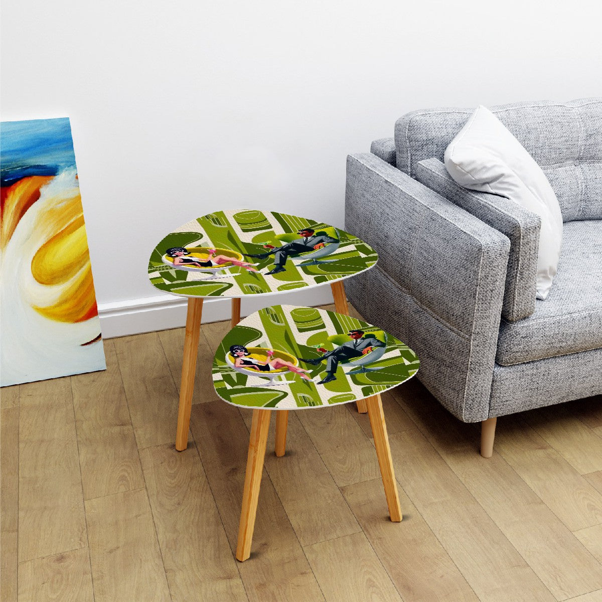 Mid Century Modern 60s Mod Couple, Cocktail Hour, MCM Nesting Tables - Mid Century Modern Gal