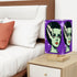 Bride of Frankenstein Retro Mid Mod Horror Buff Purple Halloween Square Table Lamp - Mid Century Modern Gal