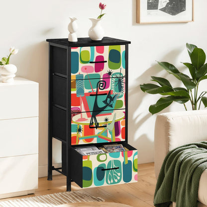 Mid Century Modern Atomic Cat Amoeba Designed 4-Drawer Dresser - Mid Century Modern Gal