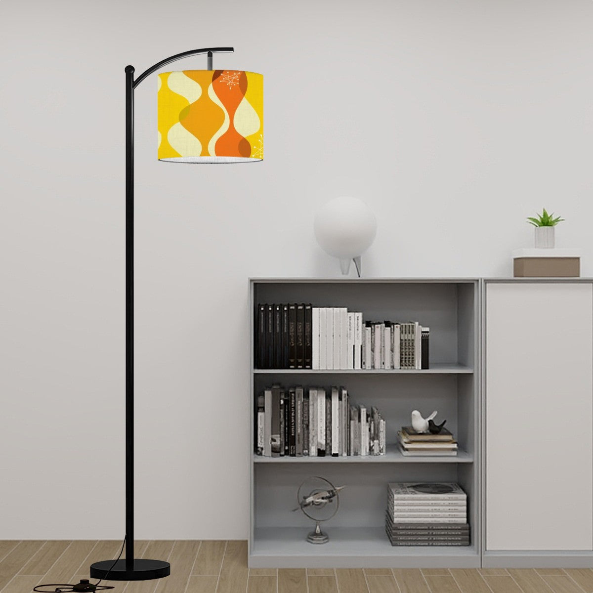 Mid Century Modern Mod Groovy Yellow Orange Lamp Shade ONLY - Mid Century Modern Gal
