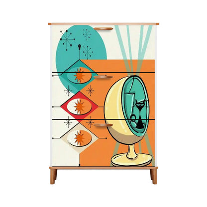 Atomic Cat Mid Century Modern Furniture Shoe Cabinet Storage Cabinet